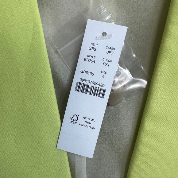 J Crew Collection Cropped Suit Jacket Blazer in Kiwi Green Yellow - Picture 4 of 8